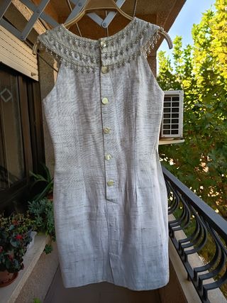 Vestido de seda con perlas. Vintage dressing.