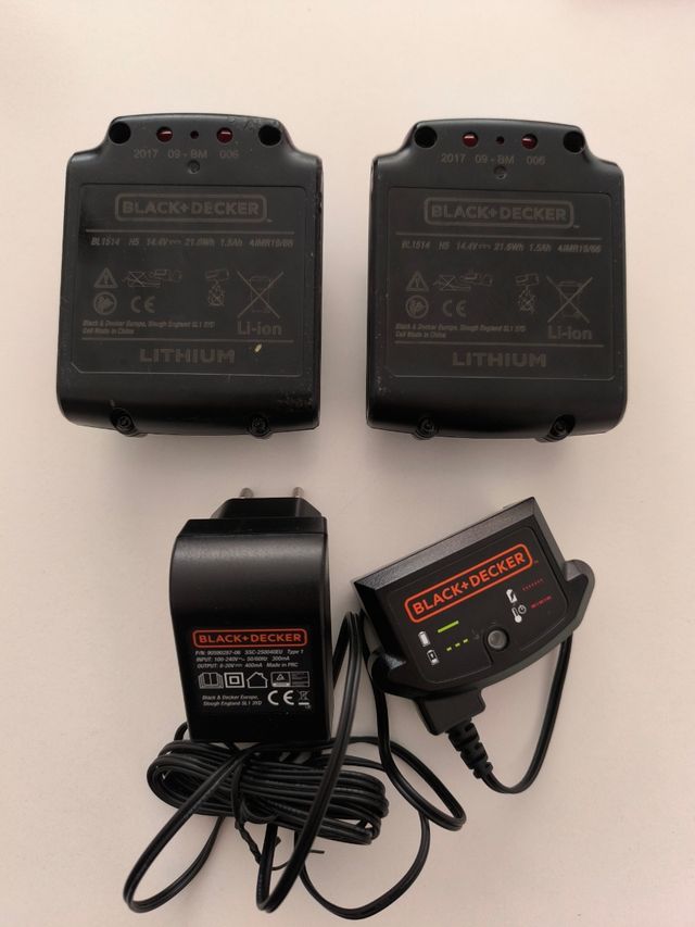 2 Baterías Black+Decker 14.4V + Cargador