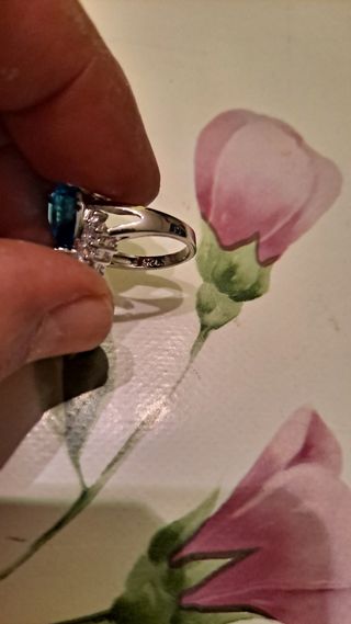 Anillo Plata 925 Ley Azul