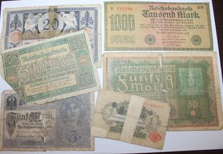 ALEMANIA , BILLETES ANTIGUOS Reichbanknote Marcos