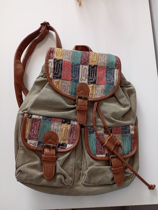 Bolso Mochila Multicolor Verde Oliva