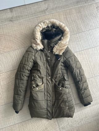 Abrigo Zara Verde Mujer Talla M