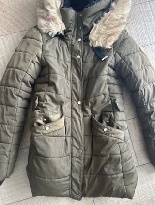 Abrigo Zara Verde Mujer Talla M
