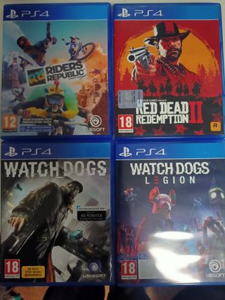 Lote 4 Juegos PS4: Riders Republic, Red Dead II, W