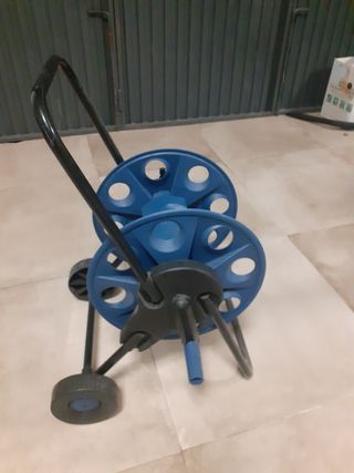 Carrito portamangueras azul
