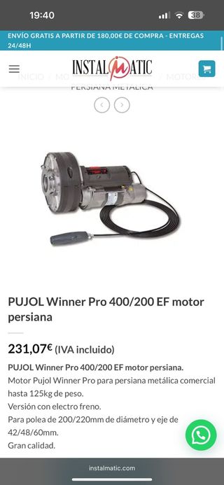 Motor persiana enrollable