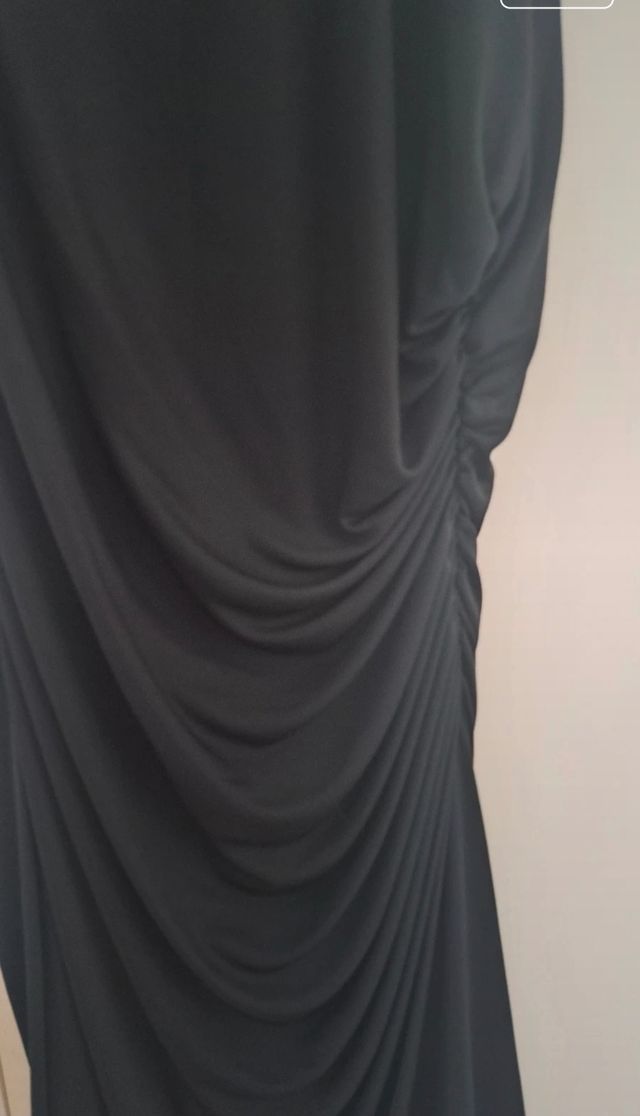 Vestido Zara Negro Drapeado