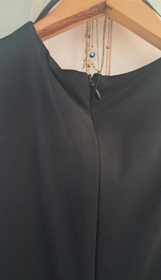 Vestido Zara Negro Drapeado