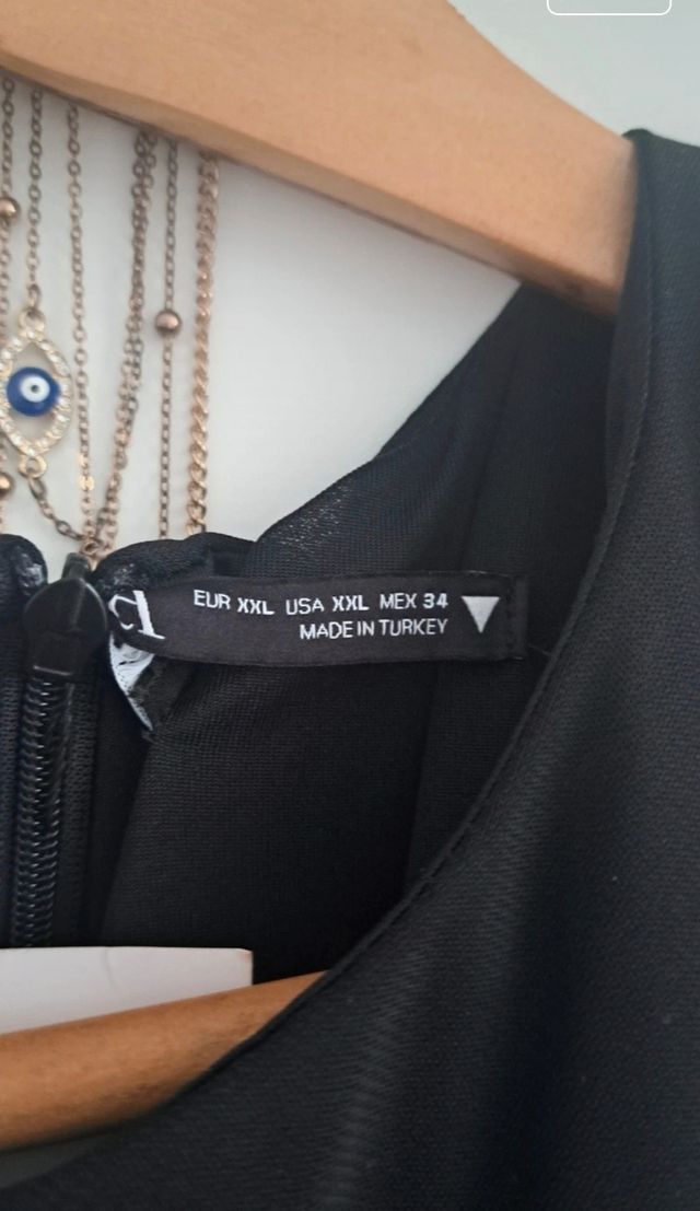 Vestido Zara Negro Drapeado