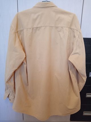 Camisa de pana fina beige/amarilla