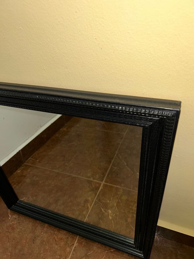 Espejo Marco Negro y Marrón