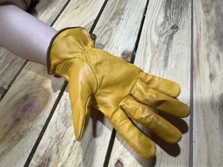 GUANTES T-M DE MOTO GARIBALDI CUERO AMARILLO 