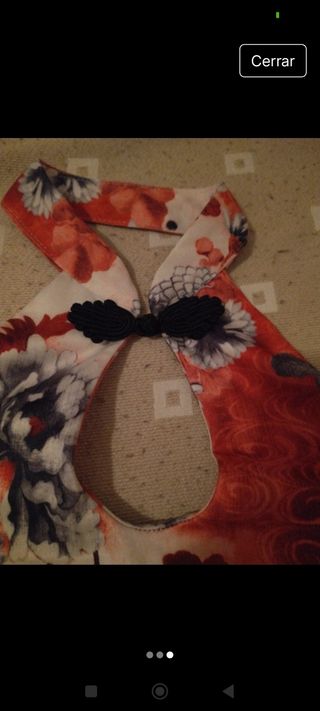 Top japonés atado al cuello estampado