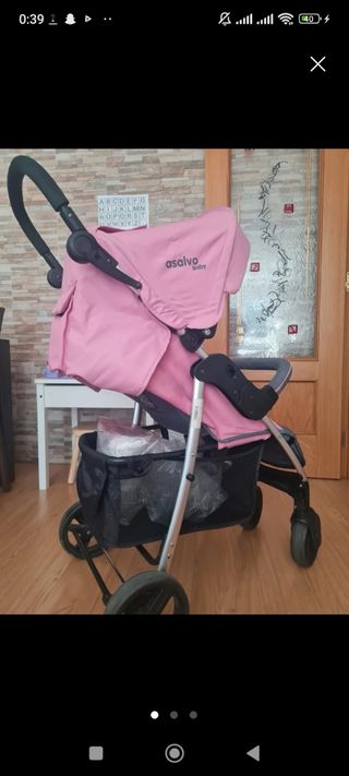 Silla de paseo Asalvo Baby rosa y gris