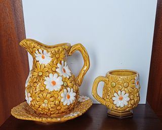 Jarra y taza vintage Fred Roberts cerámica