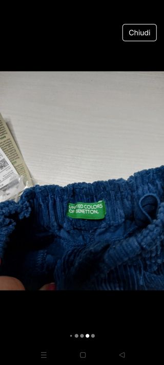 Pantaloni velluto Benetton bambino