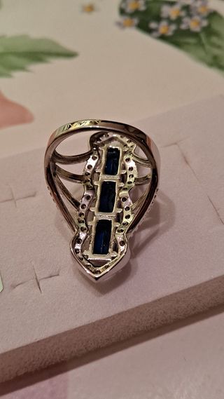 Anillo Plata 925 Ley Azul