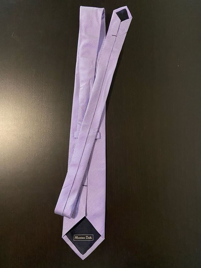 Corbata Massimo Dutti Morada Rayas
