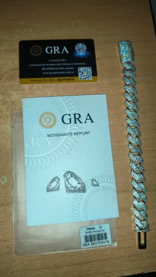 Pulsera Moissanita GRA Plata 925