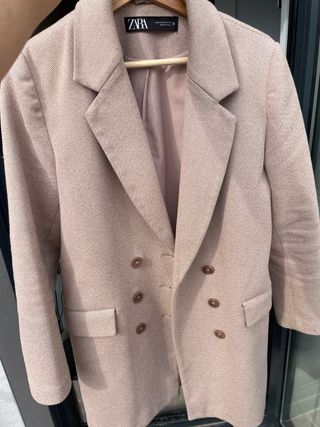 Blazer Zara Rosa Lana Talla M