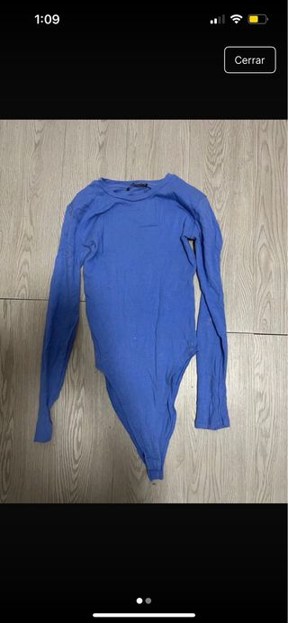 Body azul manga larga Zara