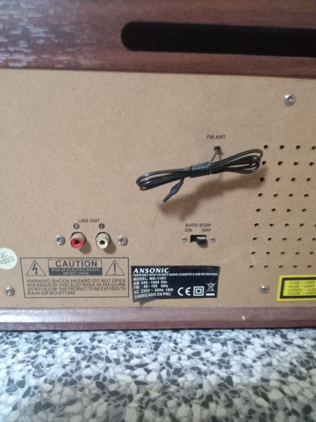 Tocadiscos Ansonic Marrón y Negro