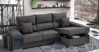 Sofás chaise longue 2 puff + 2 cojines