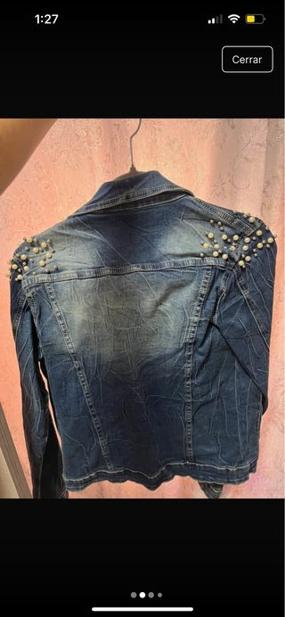 Chaqueta vaquera con perlas Talla S