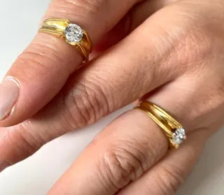 Anillo Solitario Oro 18kt Unisex