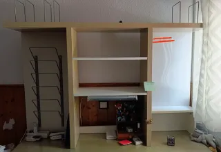 Mueble organizador con pizarra