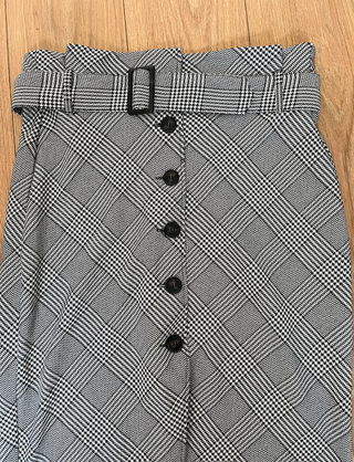 Falda lapiz de cuadros blanco y negro H&M