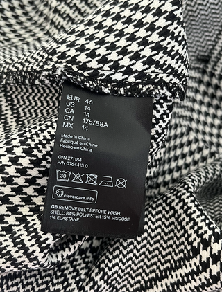 Falda lapiz de cuadros blanco y negro H&M