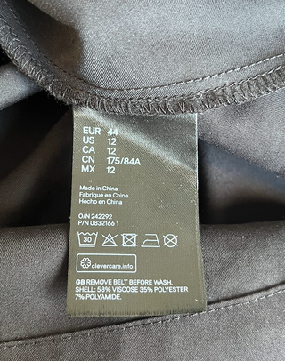 Falda midi negra con cinturón de h&m