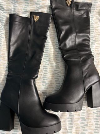 Botas altas negras tacón plataforma