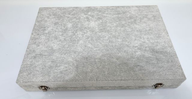Colgantes-Caja Joyero Terciopelo Gris XXL