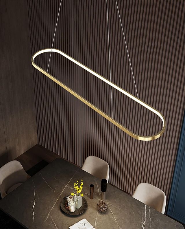 Lámpara colgante LED ovalada con mando y regulable