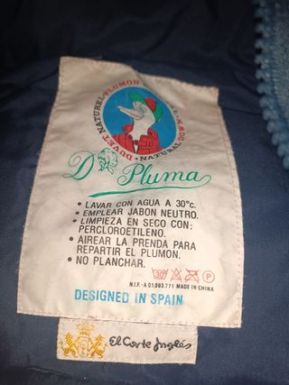 Chaqueta plumas vintage D Pluma  talla 16 como S