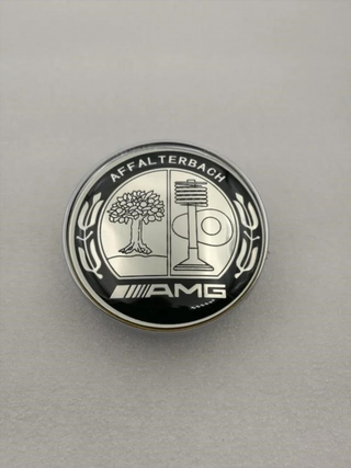 EMBLEMA LOGO CAPOT MERCEDES BENZ AMG PLATA 56 mm