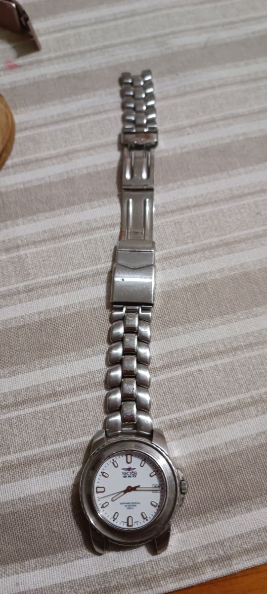 Reloj Sector Esfera Blanca Acero 