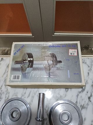Juego de pesas cromadas 10 kg