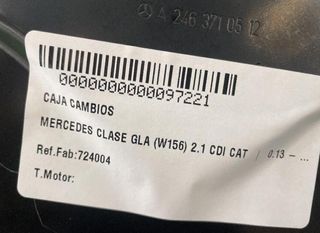 724004 caja cambios mercedes-benz clase gla 97221