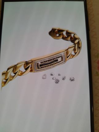 Pulsera Acero 316L Baño Oro 1ª1diamantetallabrilla