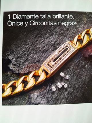 Pulsera Acero 316L Baño Oro 1ª1diamantetallabrilla