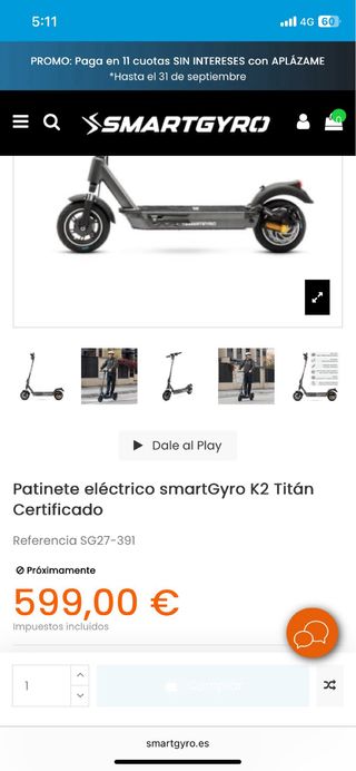 Patinete Eléctrico SmartGyro K2 