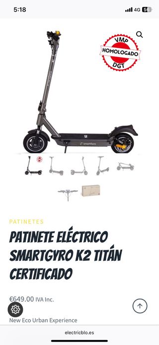 Patinete Eléctrico SmartGyro K2 