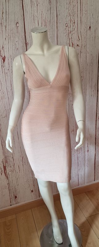 Vestido Uterqüe bandage rosa palo Talla S
