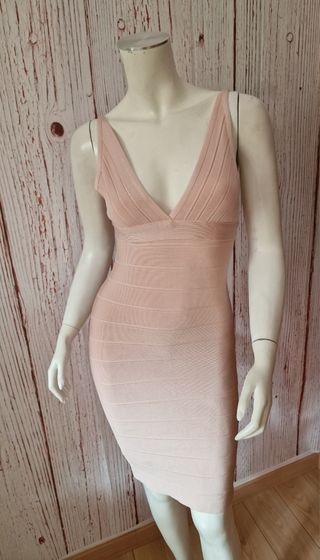 Vestido Uterqüe bandage rosa palo Talla S
