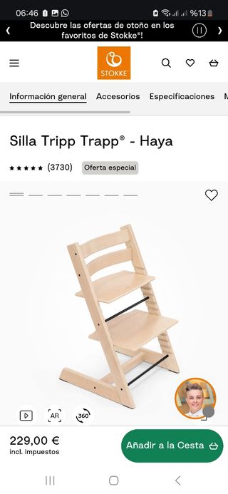 Silla Stokke Tripp Trapp Haya