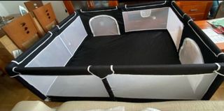 Parque Infantil XL Negro y Blanco