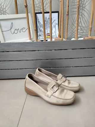 Zapatos Pitillos Piel Beige Talla 36